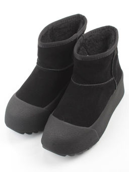 04-PAYH15-1Z BLACK Ботинки зимние женские (натуральная замша, 100% шерсть)
