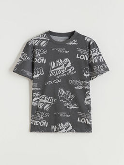 Bask?l? Erkek ?ocuk ?ortlu Pijama Tak?m?