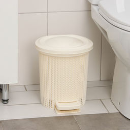 Ведро для мусора с педалью, 6 л, айвори