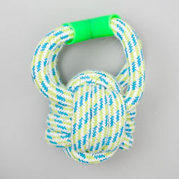 Игрушка канатная Мегамяч с ручкой, до 190 г, 15 х 9 см, микс цветов - Пижон фото 2