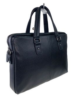 Деловая сумка-портфель из натуральной кожи, цвет чёрный