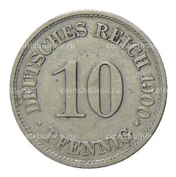 Монета 10 пфеннигов 1900 года A Германия