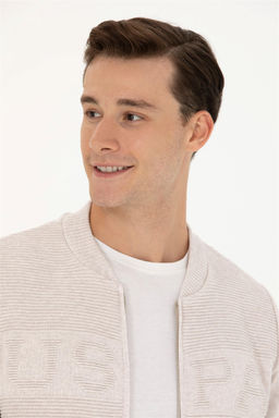 U. S. Polo Assn Мужской кардиган из меланжевого трикотажа с камнями - U.s. polo assn фото 2