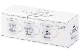 Набор 3 кружек Elan Gallery Home Sweet Home Coffee Time Good Morning 310 мл New Bone China  фото 4