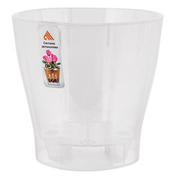 Горшок для орхидеи пластмассовый Лея 2,2л, д16,2см, h16см, с автополивом, прозрачный (Россия)