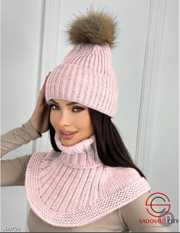 Набор 2в1 зимний комплект с натуральным мехом