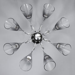 Светильник потолочный BayerLux «Марианна», люстра 8хЕ27, 40 Вт, чёрный, 77×77×33 см