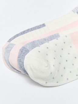 Renk Bloklu Kad?n Patik ?orap 5li