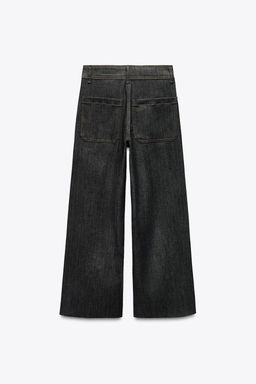 ZW COLLECTION WIDE-LEG HIGH-WAIST JEANS - Zara фото 7