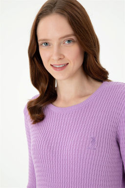 Женский сиреневый базовый свитер - U.s. polo assn фото 9