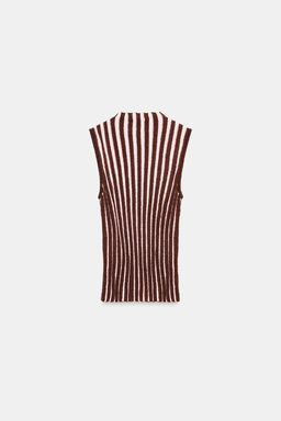 TEXTURED STRIPED SLEEVELESS TOP - Zara фото 15