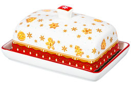 Масленка 13,5*9*6,5 см Новогодняя ёлка красный узор NEW BONE CHINA - Elan gallery фото 7