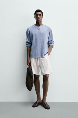 BERMUDA RELAXED FIT VISCOSA - LINO / Blanco