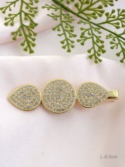 Заколка-зажим для волос 6,5 см Микс / GTK-35 /уп 12/золото/стразы - Галеонтрейд фото 3