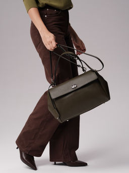 Кожаная сумка Nadi DBR 31356 олива  фото 10