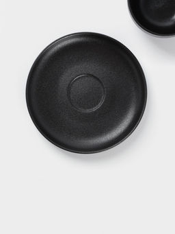 Чайная пара Magistro Carbon, 2 предмета: чашка 280 мл, блюдце d=16.5 см, фарфор, чёрная