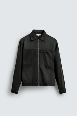 DENIM ZIP-UP OVERSHIRT