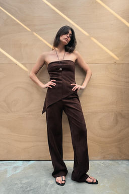 FAUX SUEDE TROUSERS - Zara фото 4
