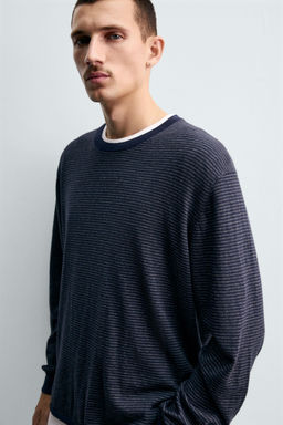 COTTON - CASHMERE STRIPED SWEATER - Zara фото 6