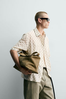 CAMISA RELAXED FIT PAISLEY CONTRASTE / Blanco roto - Zara фото 6