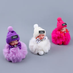 Мягкая игрушка Кукла в шапочке, на брелоке, 11 см, цвет МИКС - Simaland фото 4