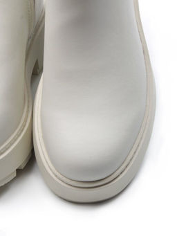 01-PCX55-2 WHITE Ботинки демисезонные женские (натуральная кожа, байка)