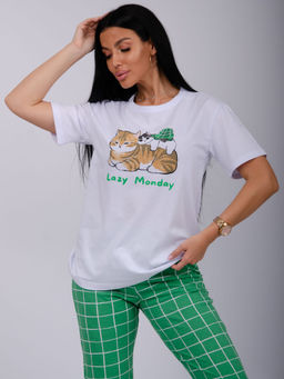 Пижама Лизи 2 брюки, трикотаж - Малина фото 8