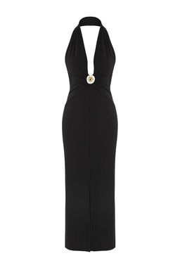 TRENDYOLMILLA Siyah Maxi Orme Aksesuarl? Plaj Elbisesi TBESS25EL00095 фото 5