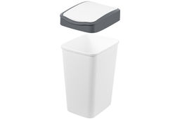 Ведро для мусора с подвижной крышкой 10 л 23,5*19,5*33,7 см Тандем белый/серый (841018) - Elan gallery фото 5