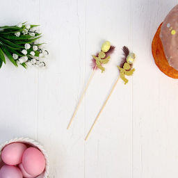 Пасхальный декор, набор топперов на пасху «Яйцо и перо», 2 шт., МИКС