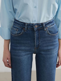 Y?ksek Bel Wideleg Kad?n Jean Pantolon