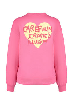 TRENDYOLMILLA Saks Kal?n Ici Polarl? Gogus ve S?rt Kabartma Bask?l? Oversize Orme Sweatshirt TWOAW24SW00226 фото 16