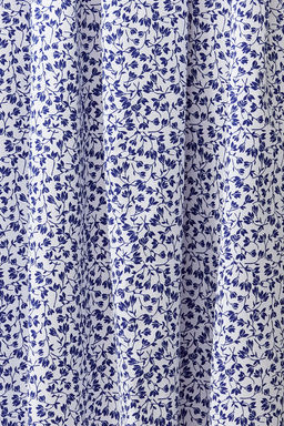 Mavi Cicek Desenli A Kesim Kalp Yaka Maxi Poplin Dokuma Elbise TWOSS24EL00700