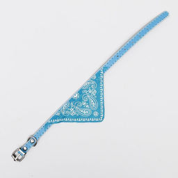 Ошейник с косынкой 32 х 1 см, ОШ 22-28, голубой - Пижон фото 3