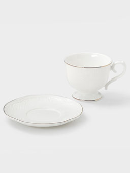 Чайная пара WY Empire, чашка 250 мл, блюдце d=10.4 см, фарфор, белая