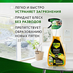 EXPEL спрей д/мытья стёкол и зеркал 450мл Свежий цитрус