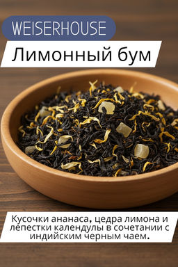 Лимонный бум  Черный чай ароматизированный