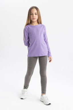 K?z Cocuk Uzun Basic Duz Tayt