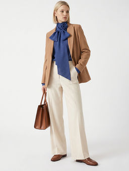 Блузка из органзы в клетку OD-984-1 фиолетовый с черным