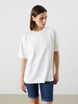 Bisiklet Yaka Oversize Kad?n Ti??rt