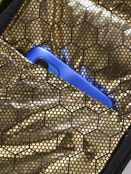 Куртка женская гибридная стёганая с капюшоном с графеновой подкладкой фиолетового цвета 9630_1F