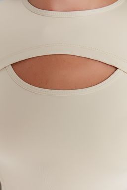 Trendyolmilla Tas Crop Pencere/Cut Out ve Bas Parmak Delik Detayl? Orme Spor Ust/Bluz TWOAW22BZ0481  фото 9