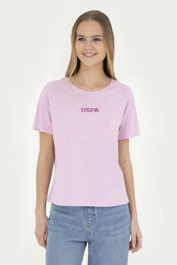 Женская розовая футболка с круглым вырезом - U.s. polo assn фото 3