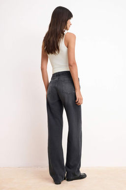 Siyah D_K_ML_ Normal Bel %100 Pamuk Uzun Boy Wide Leg Jeans TWOSS26JE00129 - Trendyolmilla фото 4
