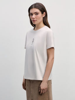 Футболка прямого кроя с принтом / Zarina  фото 4