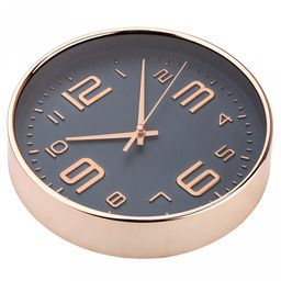 Часы настенные Элизиум д19,4см, h4см, мягкий ход, циферблат синий; цифры арабские, розовое золото; корпус пластик, розовое золото; в коробке (Китай) - Домашняя мода фото 3
