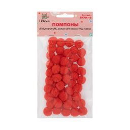 Hobbius SKPH-15 Помпоны 15 мм 50 шт №02 красный