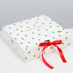 Коробка складная двухсторонняя С новым годом, 20 18 5 см, БЕЗ ЛЕНТЫ - Дарите счастье фото 2