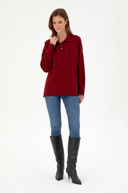 Женский бордовый свитер Неожиданная скидка в корзине - U.s. polo assn фото 4