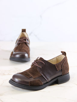 Полуботинки туфли 205.патрицияbl.Коричневая замша+коричневый